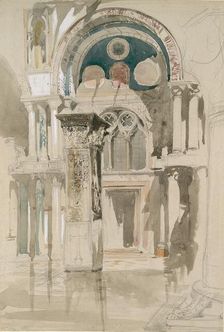 Part of Saint Mark's Basilica, Venice: Sketch after Rain, 27 May 1846. Artist: John Ruskin