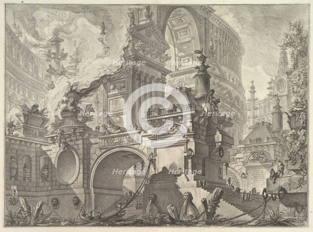 Parte di ampio magnifico Porto all'uso degli antichi Romani, ove si scuopre l'inter..., ca. 1749-50. Creator: Giovanni Battista Piranesi.