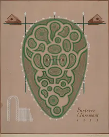 Parterre Claremont, c. 1936. Creator: Helen Miller