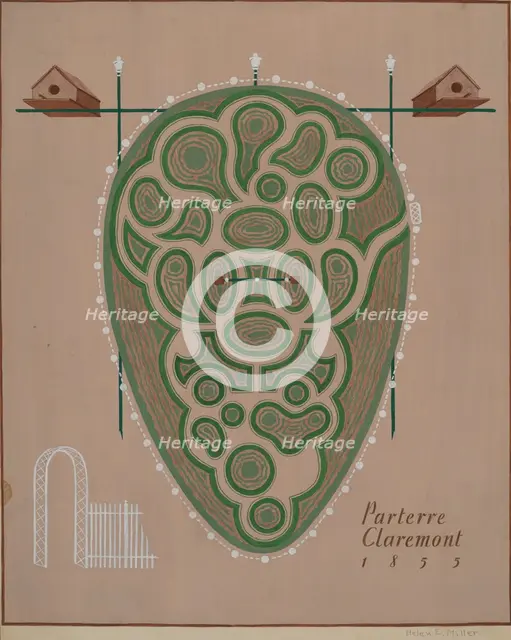 Parterre Claremont, c. 1936. Creator: Helen Miller.
