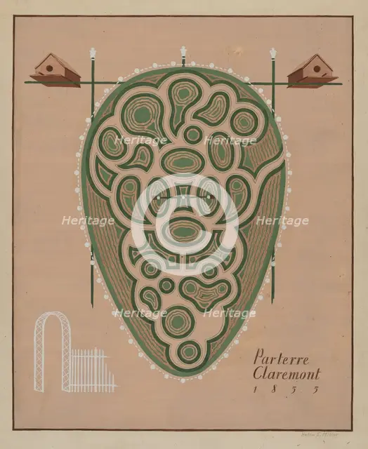 Parterre Claremont, c. 1936. Creator: Helen Miller.