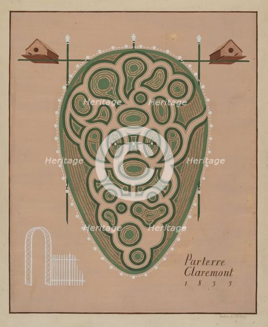 Parterre Claremont, c. 1936. Creator: Helen Miller.