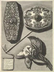Parti in grande restaurati de Trofei de Ottaviano Augusto (Restored detail of the Tro..., ca. 1753. Creator: Francesco Piranesi