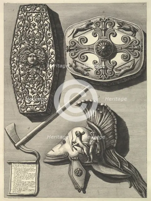 Parti in grande restaurati de' Trofei de Ottaviano Augusto (Restored detail of the Tro..., ca. 1753. Creator: Francesco Piranesi.
