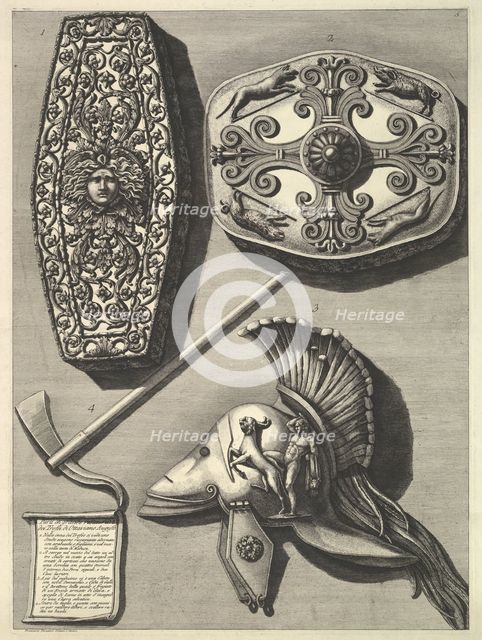 Parti in grande restaurati de' Trofei de Ottaviano Augusto (Restored detail of the Tro..., ca. 1753. Creator: Francesco Piranesi.