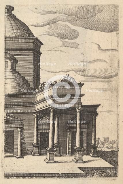 Partial view of a Building [Templum Veneris] from the series 'Ruinarum variarum fabricarum..., 1554. Creator: Lambert Suavius.