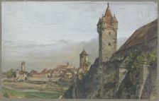 Partial view of Rothenburg ob der Tauber, c1870-1900. Creator: Theodor Alt