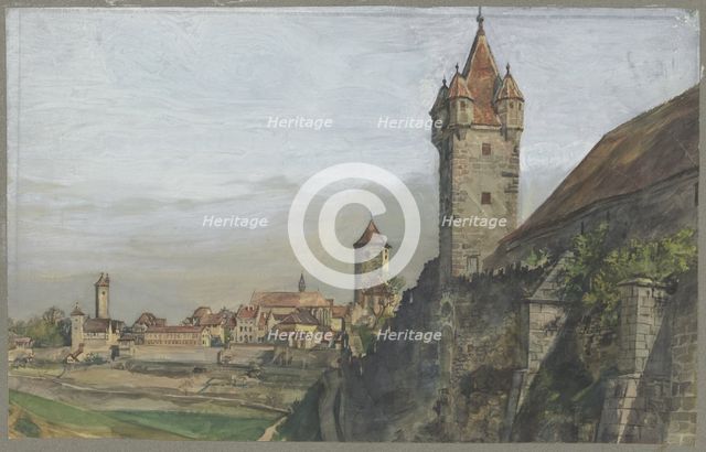 Partial view of Rothenburg ob der Tauber, c1870-1900. Creator: Theodor Alt.