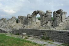 Partial view of the amphitheater ruins, ancient city of Salona, Solin, Croatia, 2018. Creator: Unknown