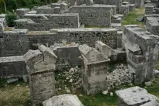 Partial view of the amphitheater ruins, ancient city of Salona, Solin, Croatia, 2018. Creator: Unknown