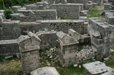 Partial view of the amphitheater ruins, ancient city of Salona, Solin, Croatia, 2018. Creator: Unknown