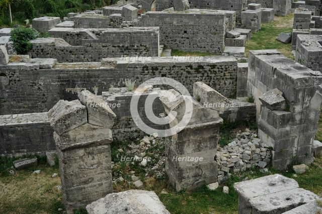 Partial view of the amphitheater ruins, ancient city of Salona, Solin, Croatia, 2018.  Creator: Unknown.