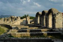 Partial view of the amphitheater ruins, ancient city of Salona, Solin, Croatia, 2018. Creator: Unknown