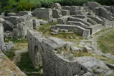 Partial view of the amphitheater ruins, ancient city of Salona, Solin, Croatia, 2018. Creator: Unknown