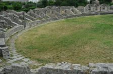 Partial view of the amphitheater ruins, ancient city of Salona, Solin, Croatia, 2018. Creator: Unknown