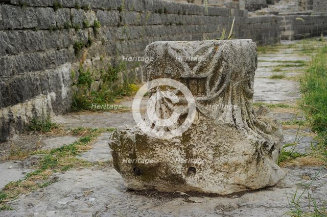 Partial view of the amphitheater ruins, ancient city of Salona, Solin, Croatia, 2018.  Creator: Unknown.