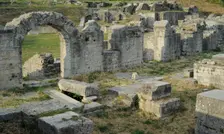 Partial view of the amphitheater ruins, ancient city of Salona, Solin, Croatia, 2018. Creator: Unknown