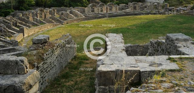 Partial view of the amphitheater ruins, ancient city of Salona, Solin, Croatia, 2018.  Creator: Unknown.