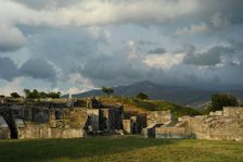 Partial view of the amphitheater ruins, ancient city of Salona, Solin, Croatia, 2018. Creator: Unknown