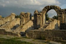 Partial view of the amphitheater ruins, ancient city of Salona, Solin, Croatia, 2018. Creator: Unknown