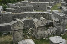 Partial view of the amphitheater ruins, ancient city of Salona, Solin, Croatia, 2018. Creator: Unknown