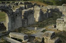 Partial view of the amphitheater ruins, ancient city of Salona, Solin, Croatia, 2018. Creator: Unknown