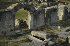 Partial view of the amphitheater ruins, ancient city of Salona, Solin, Croatia, 2018. Creator: Unknown