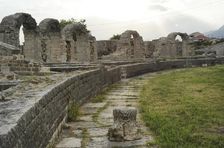 Partial view of the amphitheater ruins, ancient city of Salona, Solin, Croatia, 2018. Creator: Unknown