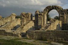 Partial view of the amphitheater ruins, ancient city of Salona, Solin, Croatia, 2018. Creator: Unknown