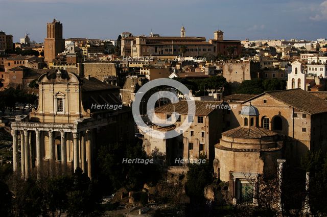 Partial view of the city from Palatine Hill, Rome, Italy, 2009. Creator: LTL.