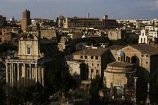 Partial view of the city from Palatine Hill, Rome, Italy, 2009. Creator: LTL