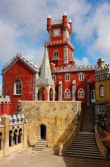 Partial view of the Pena Palace complex, Sintra, Portugal, 19th century (2008). Creator: Unknown