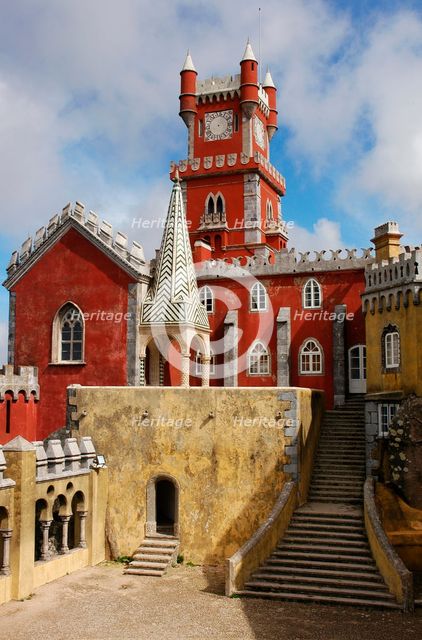 Partial view of the Pena Palace complex, Sintra, Portugal, 19th century (2008).  Creator: Unknown.