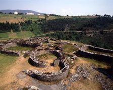Partial view of the ruins of a Celtic Castro in Coaña (Asturias)