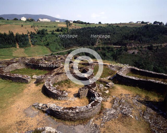 Partial view of the ruins of a Celtic Castro in Coaña (Asturias).