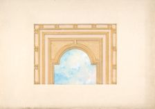 Partial design for a decorated ceiling painted with clouds, 1830-97. Creators: Jules-Edmond-Charles Lachaise, Eugène-Pierre Gourdet