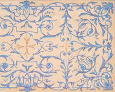 Partial design for a decorative panel painted in rinceaux, 19th century. Creators: Jules-Edmond-Charles Lachaise, Eugène-Pierre Gourdet