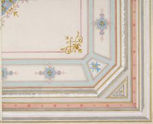 Partial design for a painted ceiling, 1830-97. Creators: Jules-Edmond-Charles Lachaise, Eugène-Pierre Gourdet