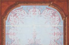 Partial design for painted ceiling, 19th century. Creators: Jules-Edmond-Charles Lachaise, Eugène-Pierre Gourdet