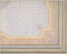 Partial design for the painted decoration of a ceiling, 1830-97. Creators: Jules-Edmond-Charles Lachaise, Eugène-Pierre Gourdet