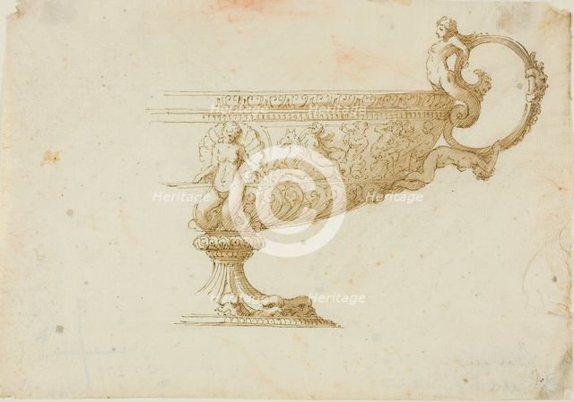 Partial Sketch of a Tazza, n.d. Creator: Unknown.