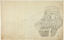 Partial Sketch of a Dutch Vessel Seen from Port Quarter, n.d. Creators: Willem van de Velde I, Willem van de Velde the Younger