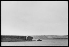 Partially collapsed sea defences, Hodbarrow Iron Mine, near Millom, Cumbria, c1968-c1980. Creator: Ursula Clark