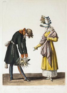 Parting of a Russian Officer with a Parisian Women, 1816. Creator: Debucourt, Philibert-Louis (1755-1832)
