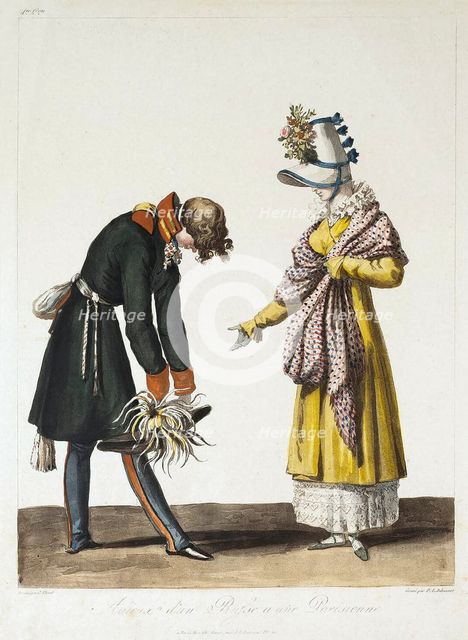 Parting of a Russian Officer with a Parisian Women, 1816.  Creator: Debucourt, Philibert-Louis (1755-1832).