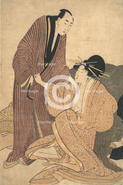 Parting of Lovers: Courtesan and Her Lover, ca. 1800. Creator: Kitagawa Utamaro.