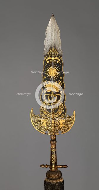 Partisan Carried by the Bodyguard of Louis XIV, French, Paris, ca. 1678-1709. Creator: Bonaventure Ravoisie.