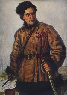 Partisan A. G. Lunev 1929. Artist: Nikolai Strunnikov
