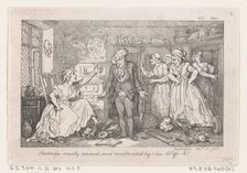 Partridge cruelly accused and maltreated by his Wife, from "The History of Tom Jones, a Fo..., 1792. Creator: Thomas Rowlandson