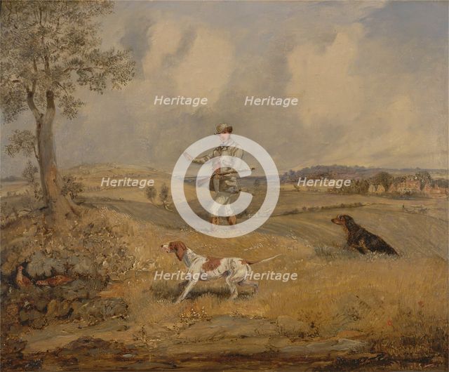Partridge Shooting, ca. 1825. Creator: Henry Thomas Alken.